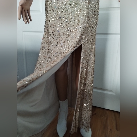 Adrianna Papell Crunchy Breaded Gown 2 - Picture 5 of 8